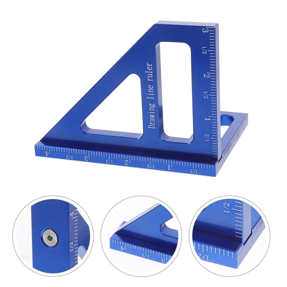 Minkissy Lightweight Aluminum 45 and 90 Degree Square Measuring Tool for Precise Woodworking and Carpentry Tasks