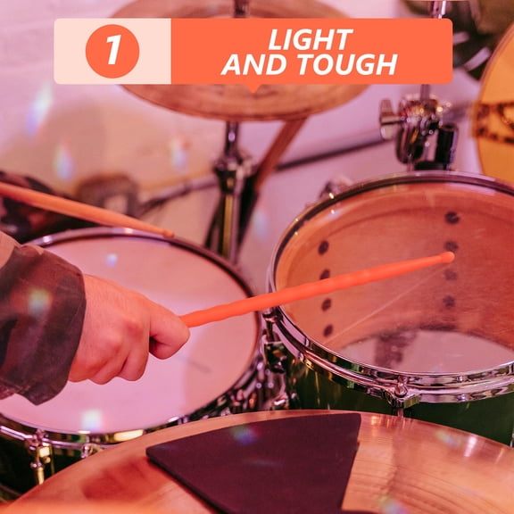 Minkissy Lightweight Durable Carbon Fiber Drumsticks with Precision Balance for Drum Set Practice