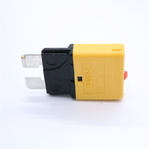 Minkissy Manual Reset Fuse Circuit Breaker Yellow Plastic Overload Protection Vehicle Wiring Systems 1Pack