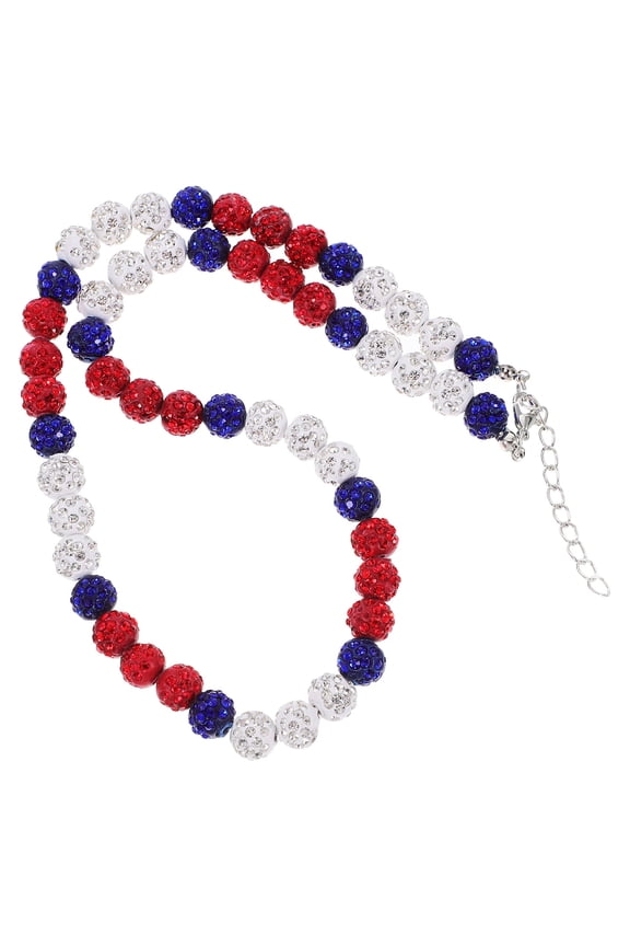 Men Neck Chain with Multi Color Rhinestones Beaded Neck Jewelry for Events