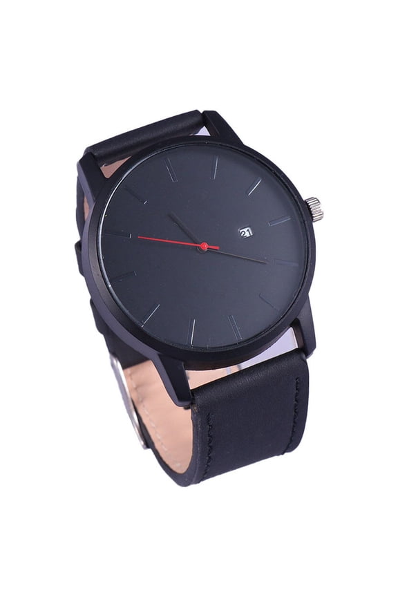 Men Quartz Watch Black Fashion Appearance Sturdy Wristwatch for Daily Timekeeping