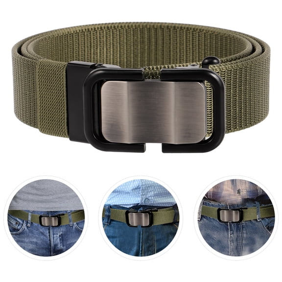 Minkissy Men's Adjustable Nylon Belt with Automatic Buckle, Waistband, for Pants, 1 Piece