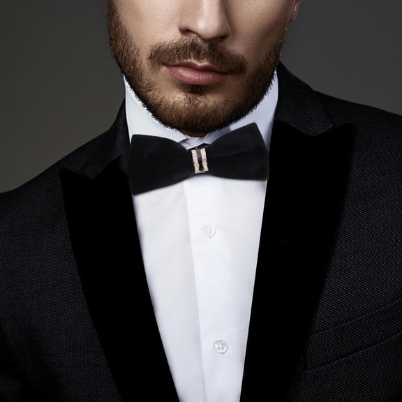 Minkissy Men's Velvet Bow Tie Black Formal Accessory Set Fashion Essential for Weddings Parties and Special Occasions