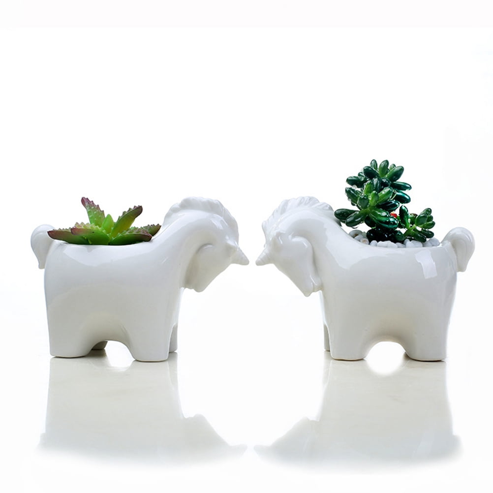 Caramic Pot Minkissy HomeMaxs Ceramic Unicorn Shape Cute Design Plant Pot for Home ...