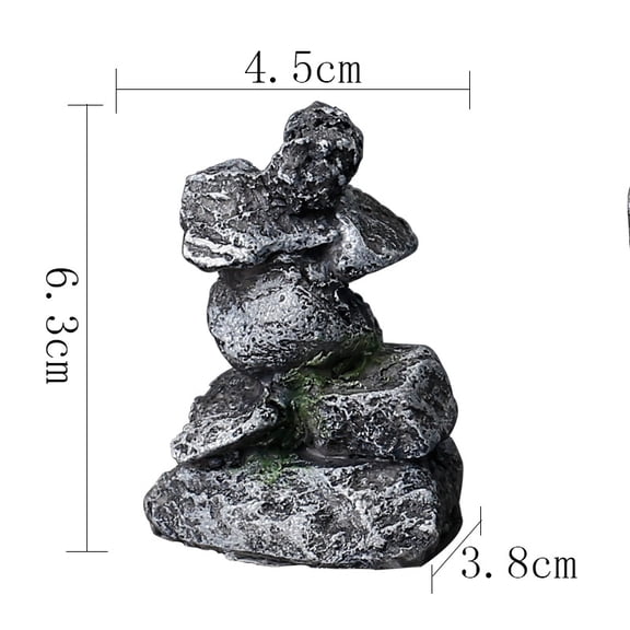 Minkissy 2 Pcs Miniature Artificial Mountain Resin Statues for Aquarium, Garden, and Home Decorative Display