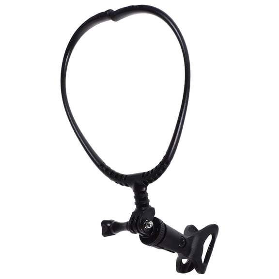 Minkissy Neck Hanging Mic Holder Set Ergonomic Microphone Holder For Artists Performance Black Plastic Metal
