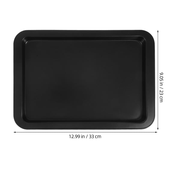 Minkissy Nonstick Black Steel Toaster Oven Tray for Home Baking Cookies Cakes and Treats 9.5 x 13.5 Inches