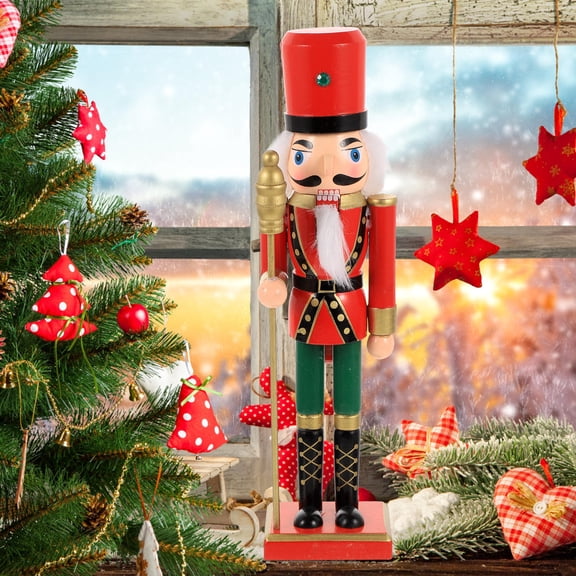 Minkissy Wooden Nutcracker Ornament Multi-Colored Christmas Decoration Gift for Friends and Family 1 Set