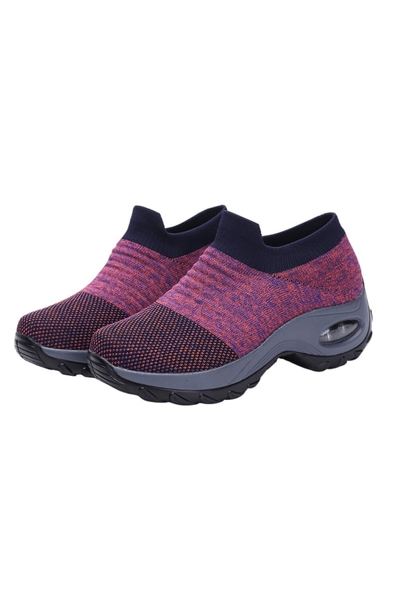 Outdoor Activities Purple Casual Sports Shoes with Breathable Fabric and PU Heel Support