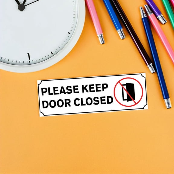 Minkissy PVC Door Reminder Stickers 4Pcs Energy Saving Security Signs for Hotel Air Conditioned Rooms