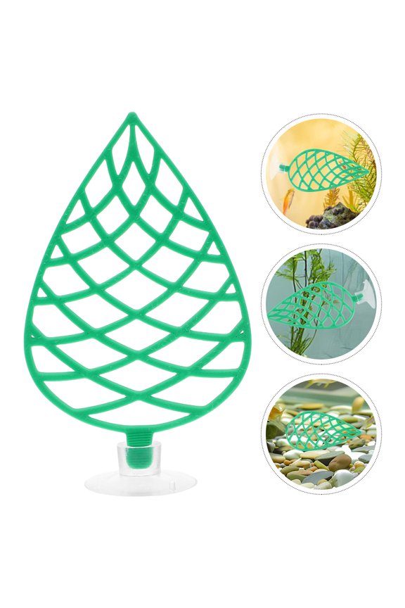 Plastic Betta Fish Resting Place with Suction Cup Durable ABS Material Green Aquarium Accessory