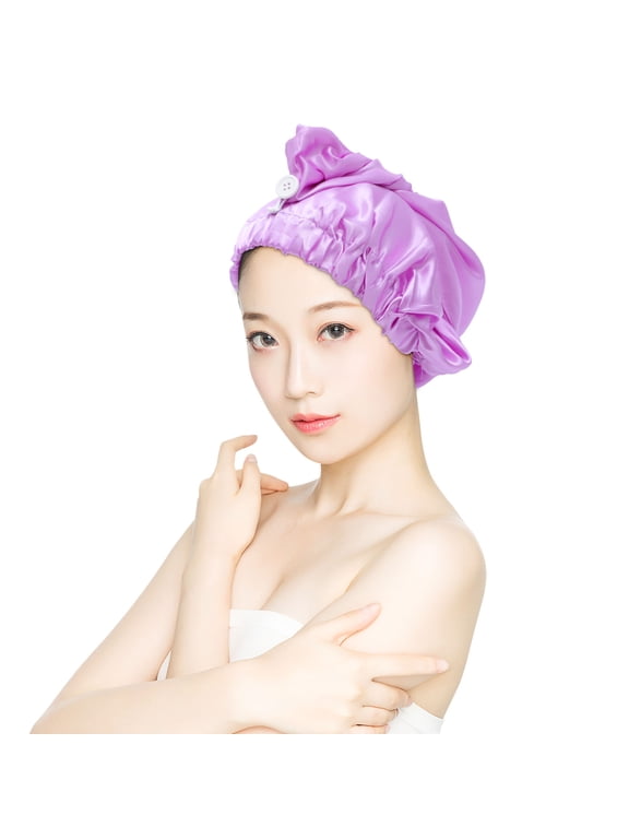 Lightweight Satin Sleep Hat in Purple for Dreadlocks and Braided Hair