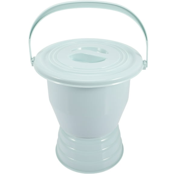Minkissy Portable Adult Toilet Round Spittoon with Lid 11.2x10.6in Compact and Easy to Clean 1 Piece