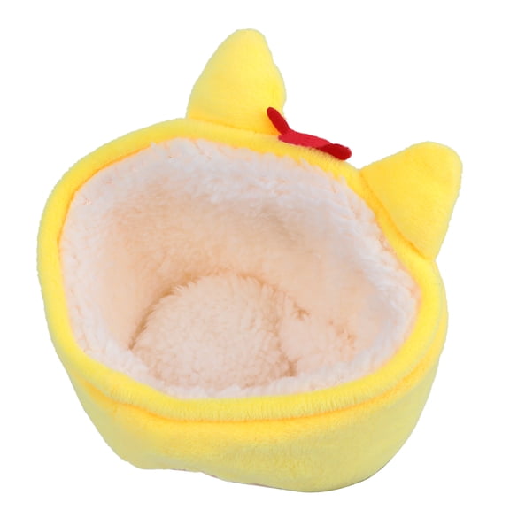 Minkissy Portable Yellow Pet Bed Soft Plush Hamster House Comfortable Nest for Pets