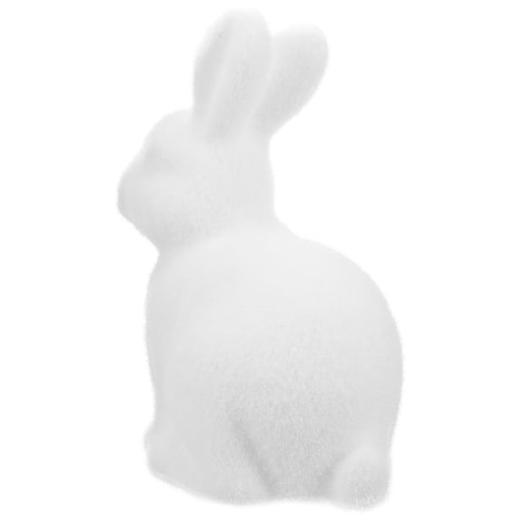 Minkissy Rabbit Sculpture Rabbit Figurine Foam Festive Atmosphere White 1Set for Indoor Spaces