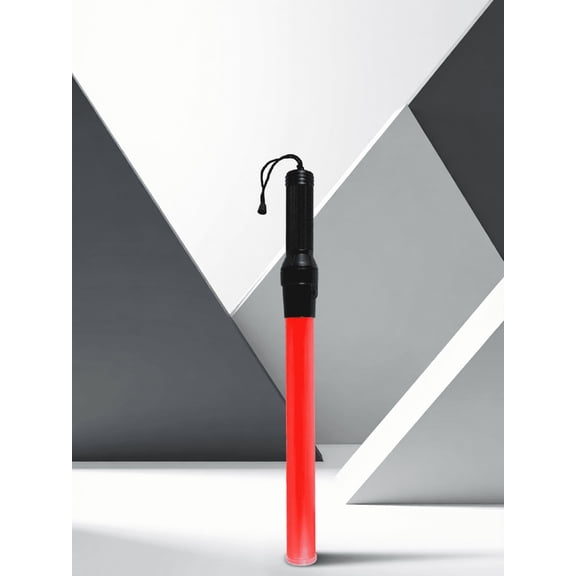 Minkissy Red LED Traffic Wand Easy Grip Durable for Nighttime Car Use