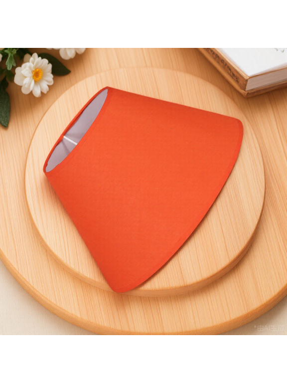 Orange Fabric Small Drum Lampshade for Desk and Wall Use