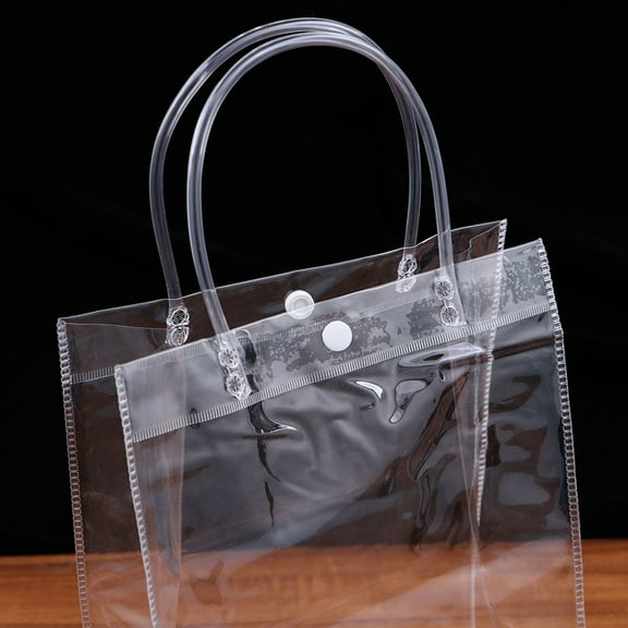 Minkissy Pvc Shopping Bags PVC Gift Tote Bag Clear 24pcs