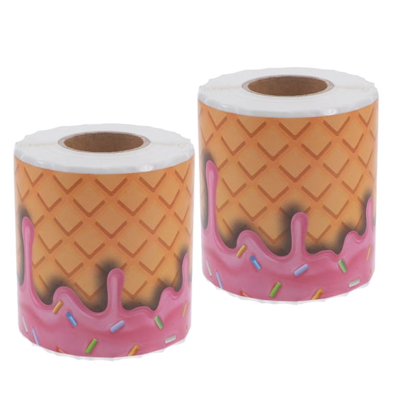 Minkissy Self Adhesive Ice Cream Bulletin Board Border Trim Multi Color Paper Sticker
