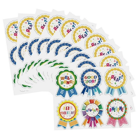 Minkissy Self Adhesive Medal Reward Stickers with Cute Designs for Teachers Classroom and Student Achievement