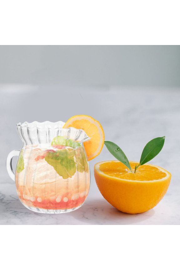 Glass Pitcher with Lid for Coffee Frothing and Creamer, 1 Pack, Ideal for Home and Cafe Use