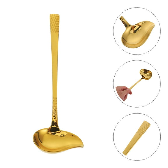 Minkissy Small Ladle Spoon Gravy Spoon Golden Duckbill Shape Scooping Sauces 1Pack