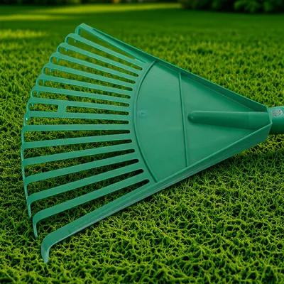 Minkissy Snow Rake Plastic Green for Leaf Clearing in Lawn Maintenance 1Set