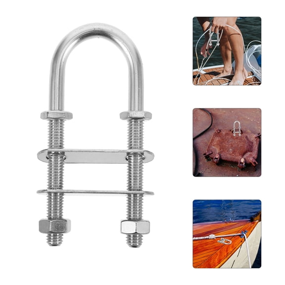 Minkissy Precision Marine Stainless Steel U Shaped Bolts for Boat Hardware Silver
