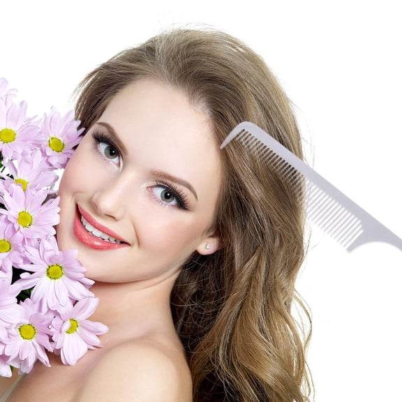 Minkissy Stainless Steel Hair Comb for Salon Use Designed for All Hair Types and Scalp Sensitivities White 2 Pcs