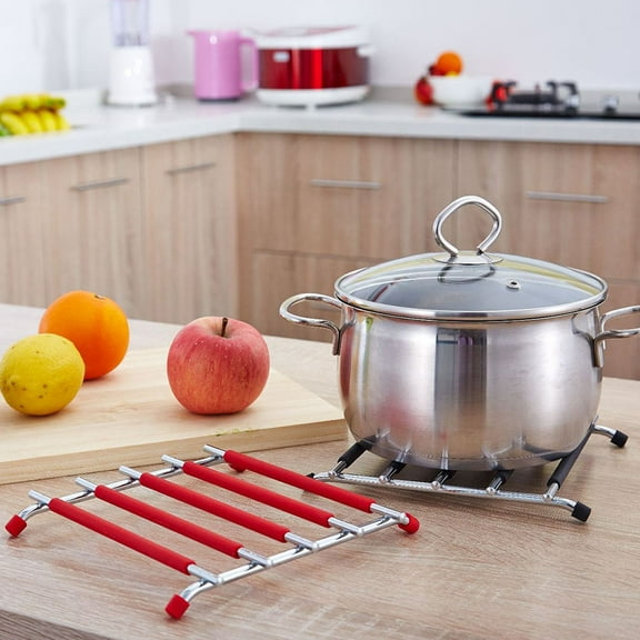 Minkissy Stainless Steel Hot Pot Stand Non- Trivet for Kitchen Table 1 Pack