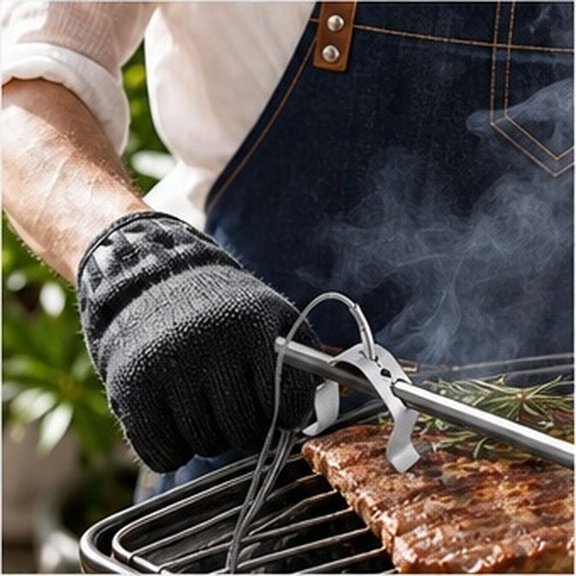 Minkissy Temperature Probe Holder Clip, Stainless Steel Stand for Grill Thermometers and Food Checks