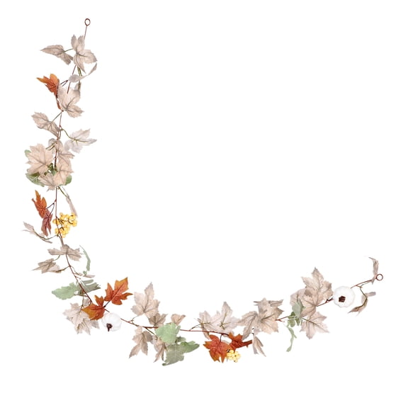 Minkissy Autumn Front Door Wreath Vine Swag Thanksgiving Decoration Fall Harvest Seasonal Accessory 1 Piece