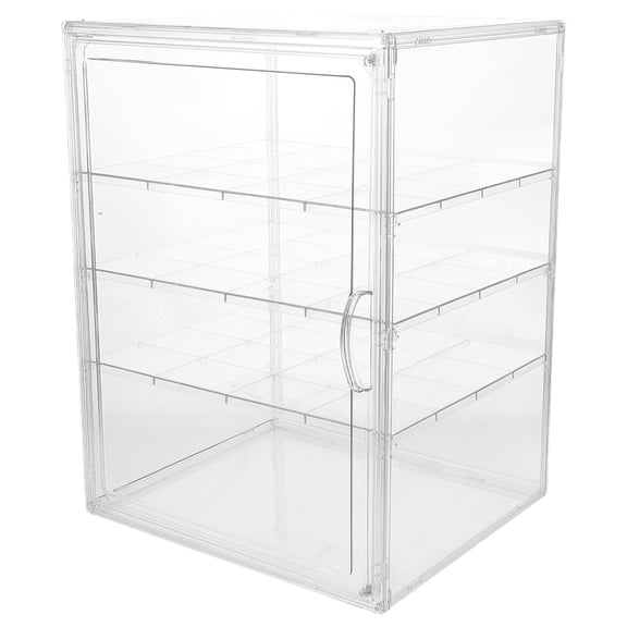 Minkissy Clear Cake Box with 4 Adjustable PET Shelves for Home Pastry Display, Storage, and Bakery Presentation