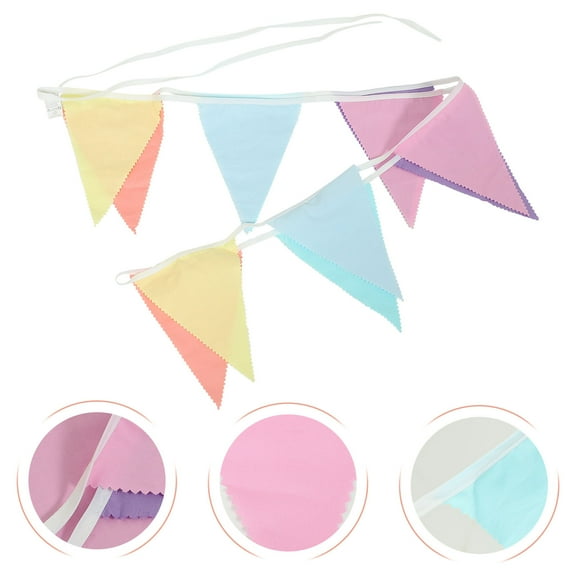 Minkissy Triangle Birthday Banner Cotton Festive Atmosphere Multi 1Pack