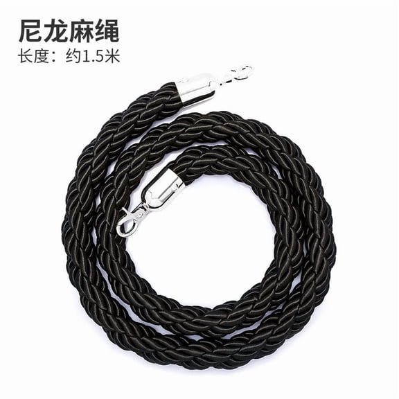 Minkissy Twisted Queue Rope Black Velvet 1Set For Crowd Control Exhibition Hall
