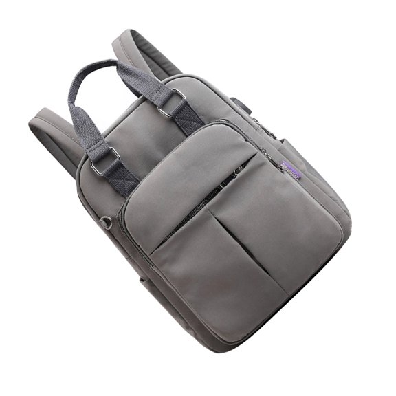 Minkissy USB Computer Backpack Grey Tear Resistant with Adjustable Strap for Business Travel