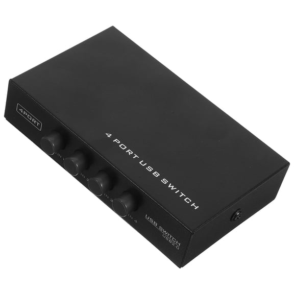 Minkissy 4-Port USB Printer Sharing Hub, Black USB Splitter for Printer Scanner Sharing, Office Computer Adapter Accessory