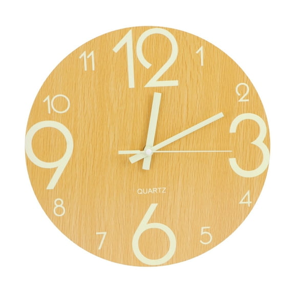 Minkissy Wall Clock for Living Room Decor Modern Wood Design for General Users 1Pack