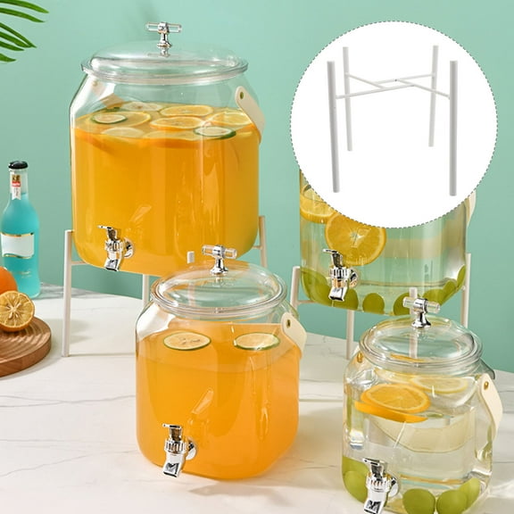 Minkissy White Iron Beverage Dispenser Stand Wedding Drink Display Holder Enhanced 1 Piece