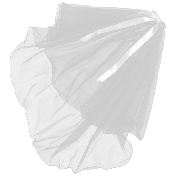 Minkissy White Double Layer Bridal Wedding Veil Lightweight with Elegant Decorative Bowknot for Brides