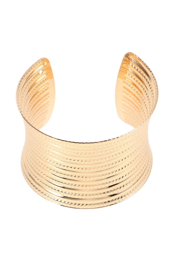 Wide Wire Wrap Bracelet with Shape and Distinctive Texture in Iron Material