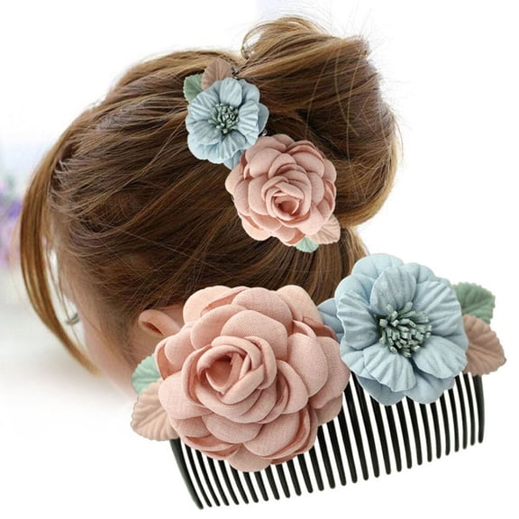 Minkissy Women Flower Hair Comb Hair Styling Tools Elegant Multi 1Pcs
