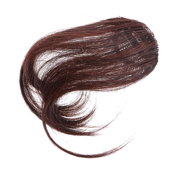 Minkissy Women Hair Bangs Hair Clip on Extensions Dark Brown 1Set
