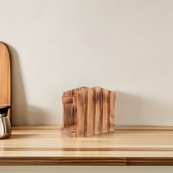 Minkissy Farmhouse Wood Paper Towel Holder for Countertop Kitchen and Bathroom, Rustic Design, 1 Piece