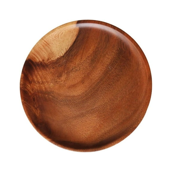 Minkissy Wood Round Dessert Small Plate Chocolate Fruit Platter Natural Food Serving 1Set for Birthday Events