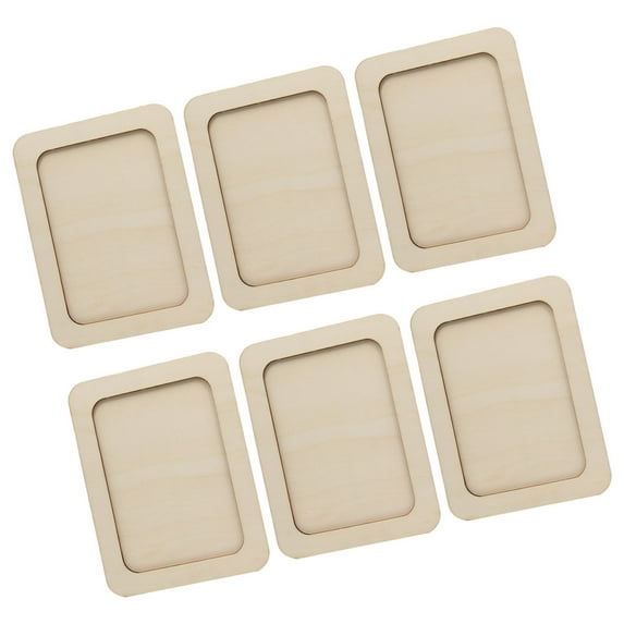 Minkissy 6-Piece Wooden Picture Frame Set with Sturdy Base, Beige Photo Holders for Home Decor and Display
