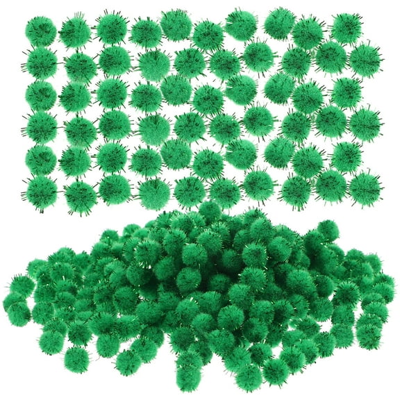 Minkissy Mini Pompoms Plush Toy Green Acrylic 2000 Pieces Craft Supplies for Projects and Decorations