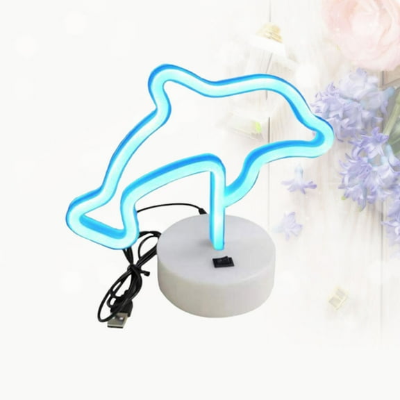 Minkissy Dolphin Shaped Decorative Lamp Light for Kids Bedroom Home Decor 1 Set