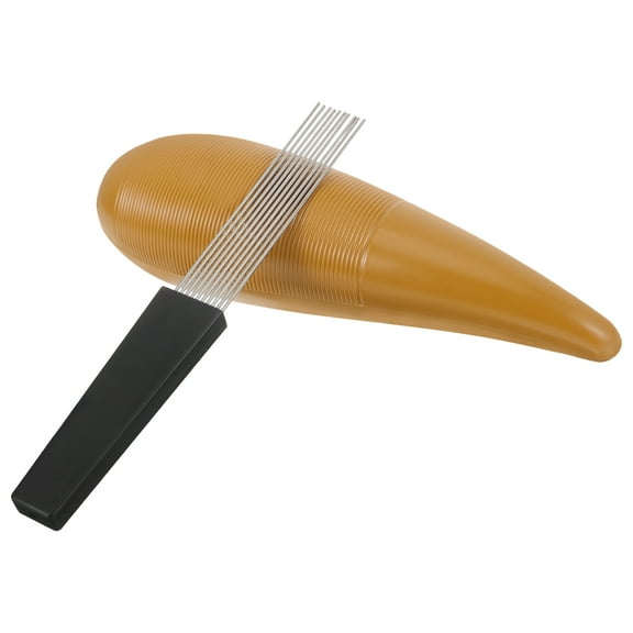 Minkissy Guiro Metal Musical Instrument Set Coffee Brown for Family Fun and Kids Playtime