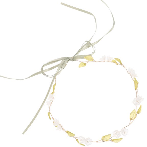 Minkissy Wedding Flower Headpiece Bridal Flower Wreath Headband Circular Floral Hair Accessory for Teens and Brides 1 PCS